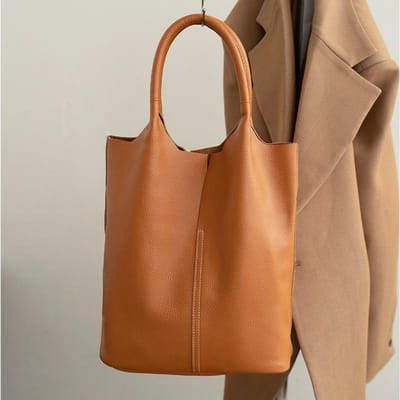 Echt Leer High-end Commuter Draagtas Niche Eenvoudige Dames Veelzijdig Zacht Pitot Schoudertas Grote Capaciteit brown