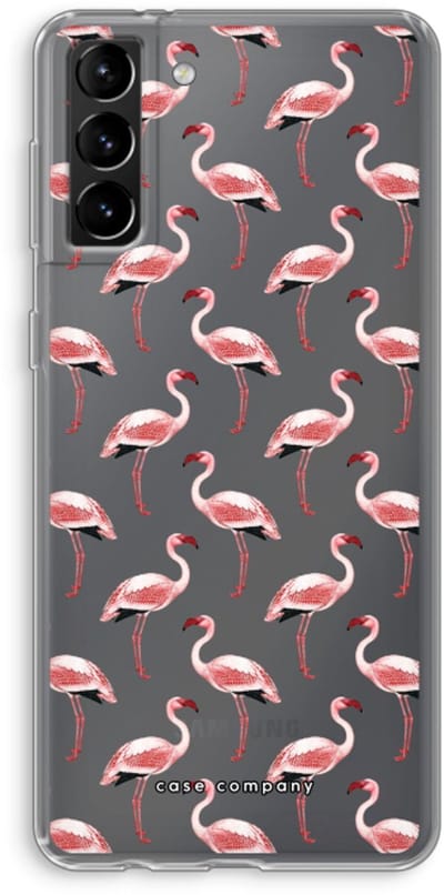 Case Company® - Hoesje geschikt voor Samsung Galaxy S21 Plus hoesje - Flamingo - Soft Cover Telefoonhoesje - Bescherming aan alle Kanten en Schermrand