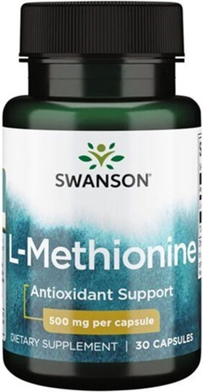 Swanson Health 100% Pure L-Methionine 500mg - Essentieel Aminozuur - 30 capsules