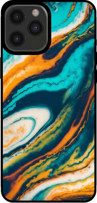 Smartphonica Telefoonhoesje voor iPhone 12 Pro Max marmer look - backcover marmer hoesje - Groen geschikt voor iPhone 12 Pro Max