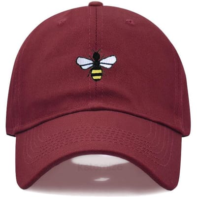 Gewassen Katoen Bijenborduurwerk Baseballpetten Voor Mannen Vrouwen Papa Hoed Verstelbare Snapback Pet Dropshipping brown