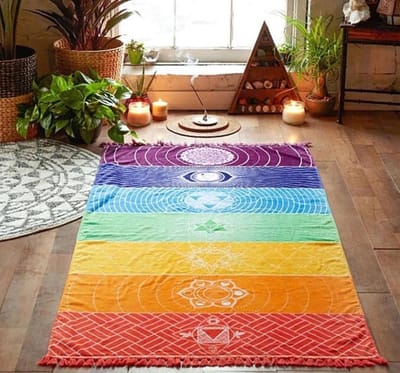 Finnacle - Chakra Muurkleed - perfect voor meditatie, als wanddecoratie en meer - 150x70CM - Prachtige kleuren!