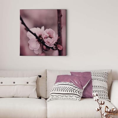 Canvas print DD123259 Flower buds A.S. Création 0,5 x 0,5 m Roze Kantoor Hal/Gang Keuken Slaapkamer Woonkamer