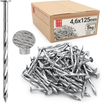 Verzinkte Houtschroefspijkers Draadpennen Platte Kop 5 kg 125 mm
