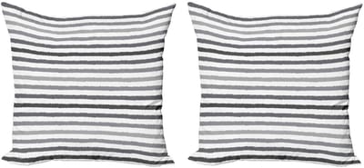 ABAKUHAUS Kussenhoezen Set 2x45x45 cm – Grijs/Wit Grunge – Dubbelzijdig