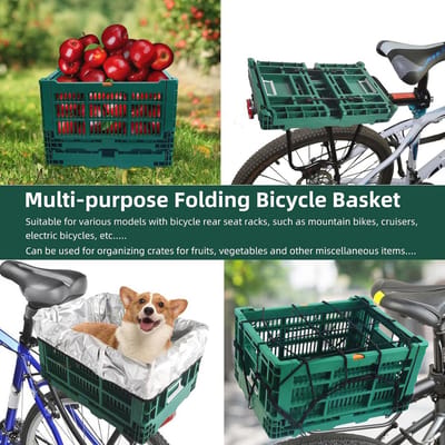 Opvouwbare Fietsmand 35 Liter - Duurzaam en Waterdicht met Reflecterende Stickers
