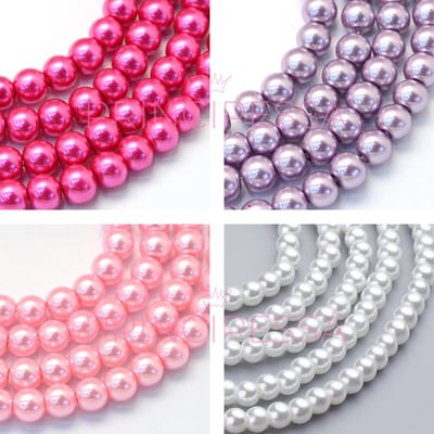 Parels 4mm, Glas – Wit, Roze, Fuchsia en Lila – Mix van ongeveer 840 kralen – Glasparels – 4mm kralen – Zelf sieraden maken – DIY