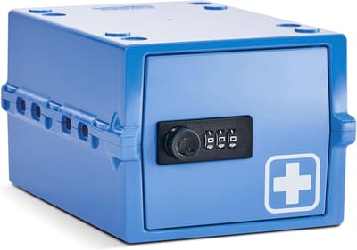 Klein Afsluitbaar Medicijnkastje in Medisch Blauw | Lichtgewicht en Hygiënisch | 3 Liter Capaciteit
