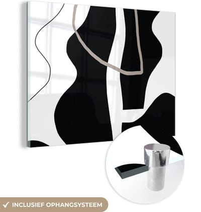 MuchoWow® Glasschilderij 120x90 cm - Schilderij acrylglas - Abstract - Minimalisme - Design - Foto op glas - Schilderijen