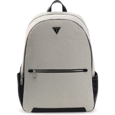 GUESS laptop rugzak rugzak met laptopvak Torino Backpack Black / White beige