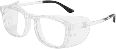 Bril-Anti-Pollen Bril voor Volwassenen - Blauw Licht Filter -Anti - Volledig Siliconen Montuur - Gepolariseerd - Transparante Computerbril en Beschermbril - Unisex-Witte rand