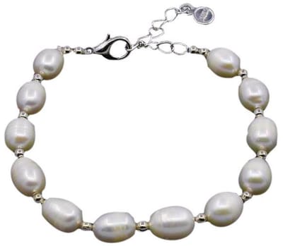 Zoetwaterparel armband Pearl Silver - echte parels - wit - zilver - sieraden zakje - parel armband dames