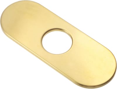 MK Stoer - Afdekplaat voor wastafel - 6 inch - Ovaal - Roestvrijstaal - Goud - Keuken Badkamer - Geschikt voor 1 of 3 gaten - Kraangat afdekking