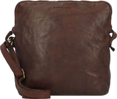HAROLD'S Leren Schoudertas Submarine Postbag Upend Brown Donkerbruin