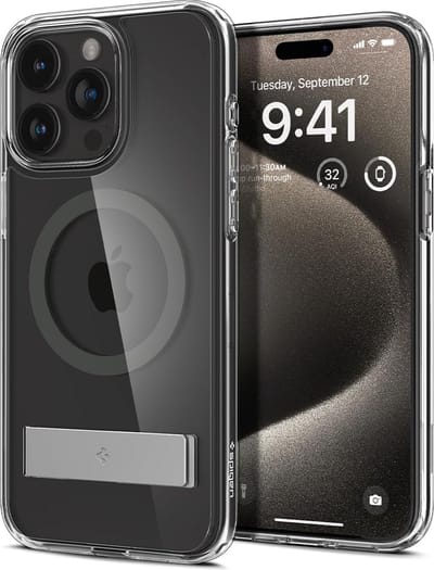 Geschikt voor Spigen Apple iPhone 15 Pro Max Ultra Hybrid S Geschikt voor Mag hoesje - Graphite