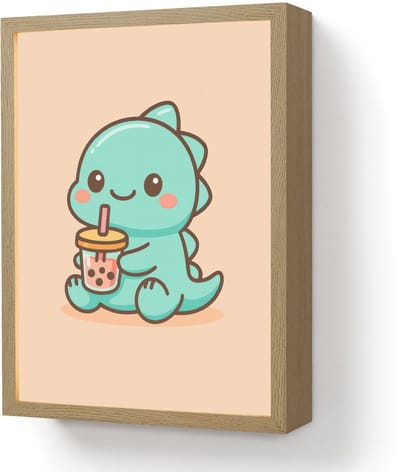 Nachtlampje 30x40 cm - Kinder lamp - Dino - Boba - kawaii - Oranje - Tafellamp kinderkamer draadloos - Slaapkamer lampje - Bedlamp kinderen - Kinderlampje - Wandlamp babykamer - Nachtlampjes