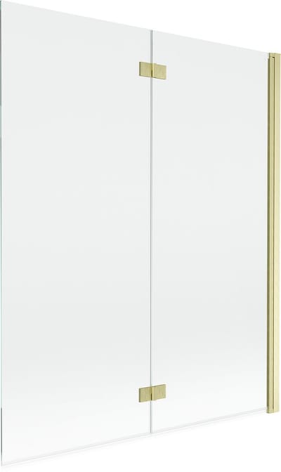 Mexen Mist douchewand 2-delig rechts 140 x 150 , transparant, goud geborsteld - 8A9-140-002-55-00-P