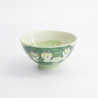 Groen/Witte Kom met kikker figuur - Kawai - 11.5 x 6cm 300ml