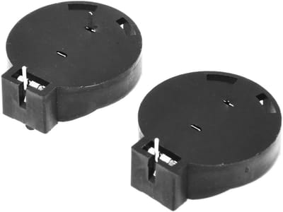 Munt Batterij Houder - Knop Batterij Socket - Elektronica Reparatie - 2 Pins DIP-Type - 24 mm - Zwart
