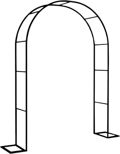Metalen Rozenboog - Decoratieve Tuinboog - Klimplanten Ondersteunen - Stevig Latwerk Ontwerp - 120-350 cm Breed - Zwart