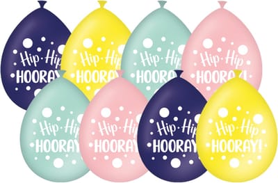 Paperdreams - Ballonnen Hip Hip Hooray - (8 stuks)