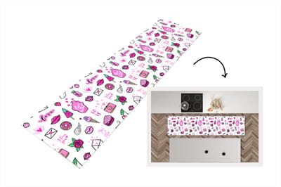 Keukenloper - Loper keuken - Meiden - Liefde - IJs - Patronen - 200x50 cm - Keukenloper vinyl