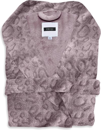 iSleep Leopardo Badjas Lang - Maat S - Pale Pink