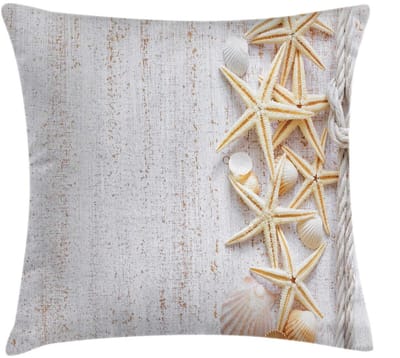 ABAKUHAUS Kussenhoes Ocean – Schelpen & Zeester – 45x45 cm – ivoor