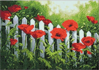 Wizardi Diamond Painting garden Poppies WD008