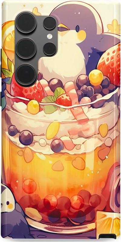 Casetastic Hoesje Geschikt voor Samsung S24 Ultra - Stijlvolle Beschermende Duo-layer Case - pinguïn Cocktail
