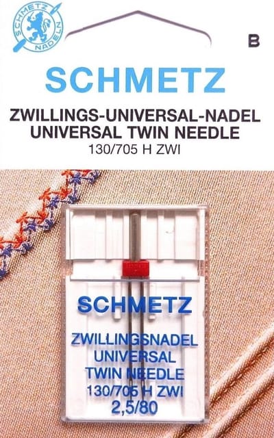 Universele Tweeling Naaimachine Naald Platte Klof 2.5/80 (130/705)