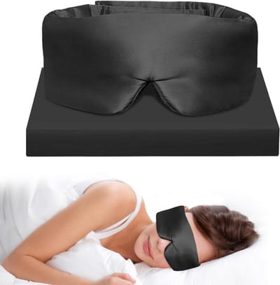 Zijde Slaapmasker 3D, Verstelbaar en Ademend, Volledige Donkerte, Perfect voor Slaap en Reizen, Unisex, Zacht en Comfortabel