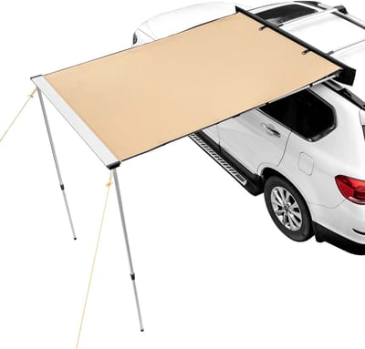 Stervia Zijluifel Voor De Auto - Makkelijk Op Te Zetten - Waterdicht - Inclusief Opbergtas - 121 cm Tot 213 cm Hoog - Creme - 140 x 200 cm