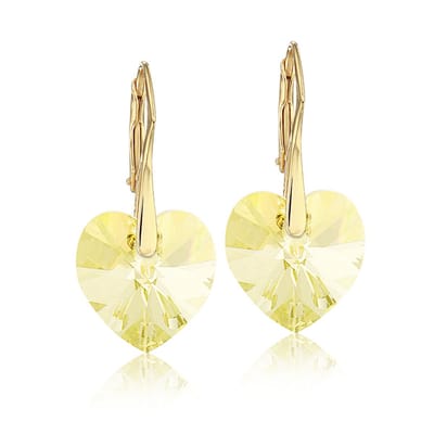 Montebello Oorbellen Noor HG118 - Swarovski Hart - 925 Zilver Verguld - Ø14mm - 30mm