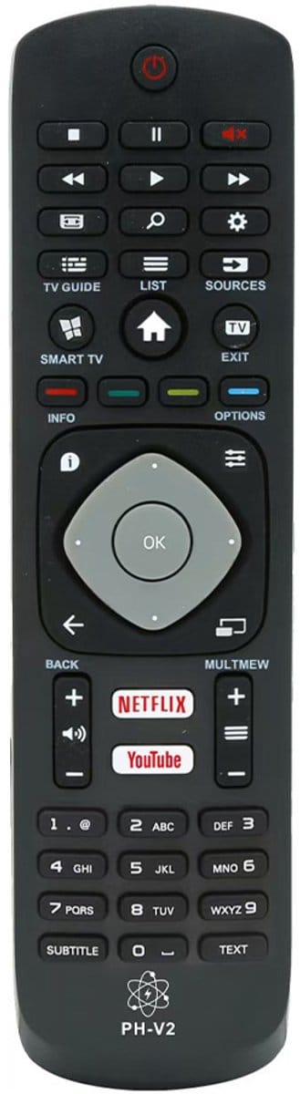 Slimtron Universele Philips Afstandsbediening – Geschikt voor alle Philips Smart TV’s – Met Netflix & YouTube Sneltoetsen – Model PH-V2
