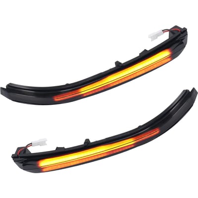 2PCS Feu de Clignotant Dynamique Rétroviseur Extérieur Lentille Fumée Remplacement pour Peugeot 3008 MKII 2016‑2021 black