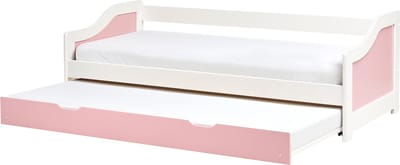 LUNERAY - Onderschuifbed - Roze/Wit - 90 x 200 cm - Hout