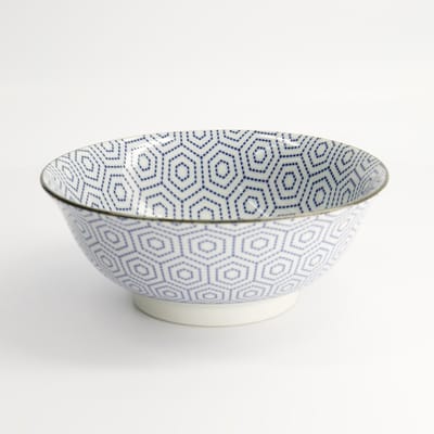 Blauw/Witte Kom – Mixed Bowls – 20,3 x 8cm 1000ml