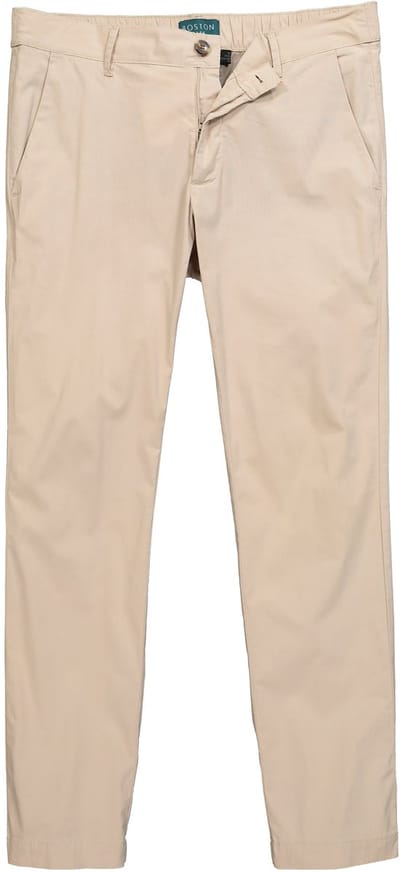 Boston Park - Heren - Lightweight-chino Buikfit Straight Fit 5-pocket - Lichtbeige - Maat 70