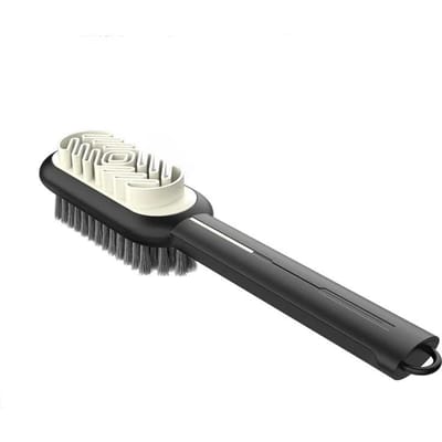 Brosse de nettoyage double face pour chaussures, daim, nubuck, bottes, sacs, taches, poussière, entretien des vêtements en cuir, gomme en caoutchouc blanche gray