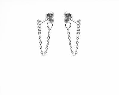 Karma 925 Sterling Zilveren Chain Dots Tube Oorknoppen  - Zilver
