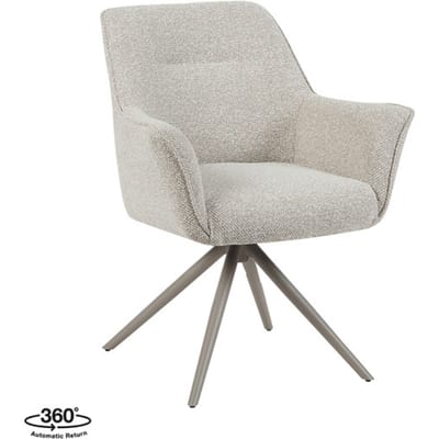 LABEL51 Kimora Eetkamerstoel - Naturel - Royal Stof - Taupe Metaal - Stoel - Normale eetkamerstoel