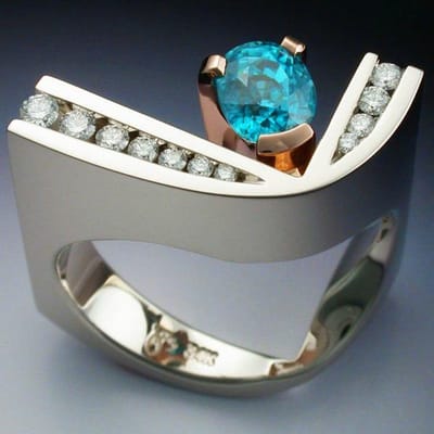 Nieuwste Luxe Blauwe Zirkoon Verlovingsring Grote Cirkel Goud Gevuld Kristal Trouwringen Voor Vrouwen Sieraden cadeau 10 white