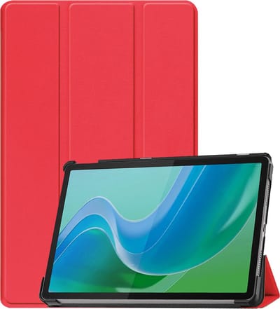 Hoesje Geschikt voor Lenovo Tab M11 (11 inch) - Dun & Stevig - Trifold Bookcase - Hard Cover - Hardcover Book Case - Tablet Hoes - Rood
