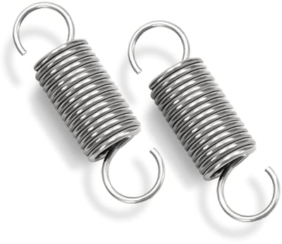 RVS spiraalveren met haak, 60 mm lengte, 16 mm diameter, 2 mm draaddikte, sterke trekveren, set van 2 stuks, ideaal voor diverse toepassingen