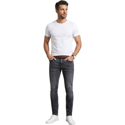 Boss Herenjeans van Delaware Denim, middelhoge taille, slim fit (Medium Grijs)