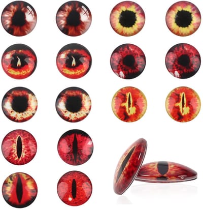 Dailygoods- Glazen Ogen 20mm Rood - 20 Stuks - Veiligheidsogen - Handgemaakte DIY - Glasmateriaal - Duurzaam en Levendig - Poppenogen