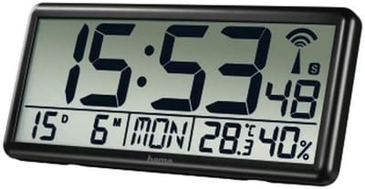 Grote Digitale Wandklok met Radio, Thermometer en Hygrometer