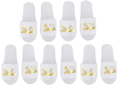 Dailygoody - Wegwerpslippers Bruiloft - Comfortabele Slippers - Stijlvol voor Bruid en Team Bruid - Set van 5 Paar - Perfect voor Feestdagen - Geschik