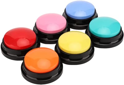 Dailygoods- Geluidsknoppen Duidelijke Opname - 6 Stuks - Hondencommunicatieknoppen - Eenvoudig te Gebruiken - Opnameknop - Praktisch Gereedschap - Communicatieknop